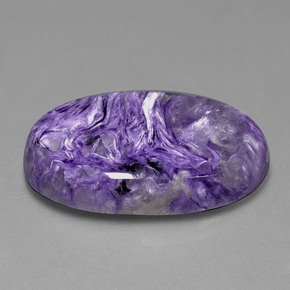 Charoíta violeta natural de 38,15 ct, corte óvalo, opaco
