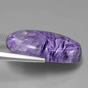 Charoíta violeta natural de 38,15 ct, corte óvalo, opaco