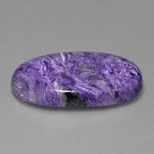 Charoíta violeta natural de 49,22 ct, corte óvalo, opaco