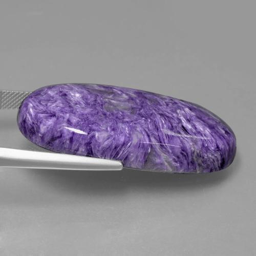 Charoíta violeta natural de 49,22 ct, corte óvalo, opaco