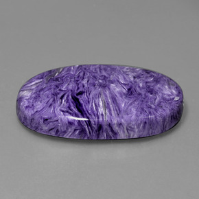 Charoíta violeta natural de 53,84 ct, corte óvalo, opaco