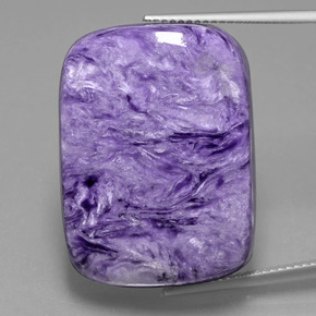 Charoíta violeta natural de 45,84 ct, corte cojín, opaco