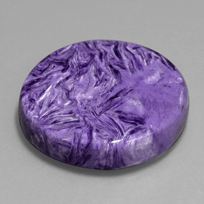 Charoíta violeta natural de 77,96 ct, corte redondo, opaco