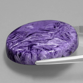 Charoíta violeta natural de 77,96 ct, corte redondo, opaco