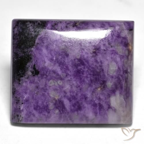 Charoíta Violeta púrpura terciopelo natural de 28.73 ct, Corte Baguette, Opaco