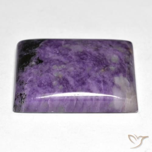Charoíta Violeta púrpura terciopelo natural de 28.73 ct, Corte Baguette, Opaco