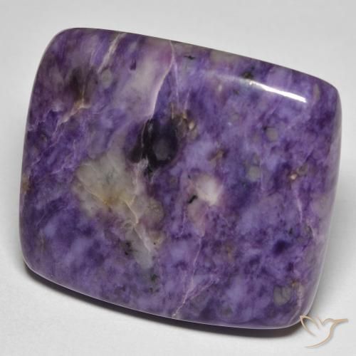 Charoíta Violeta oscuro natural de 50.09 ct, Forma Cojín, Opaco