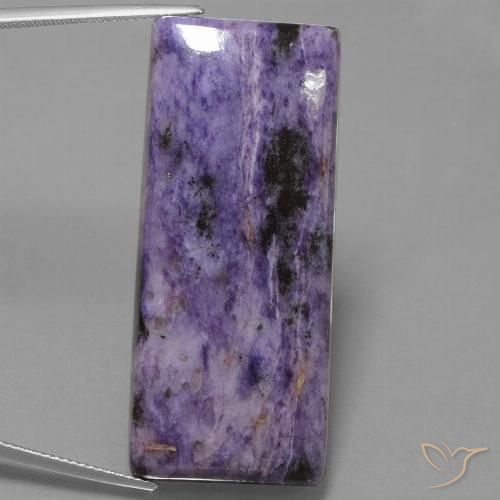 58.04ct Natural Violeta oscuro Charoita, Corte Baguette, Opaco
