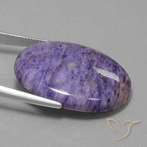Charoíta Violeta medio natural de 42.80 ct, Ovalada, Opaco