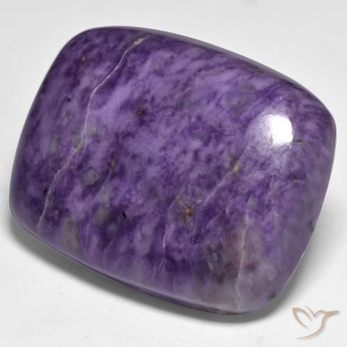 Charoíta Violeta oscuro natural de 45.47 ct, Forma Cojín, Opaco