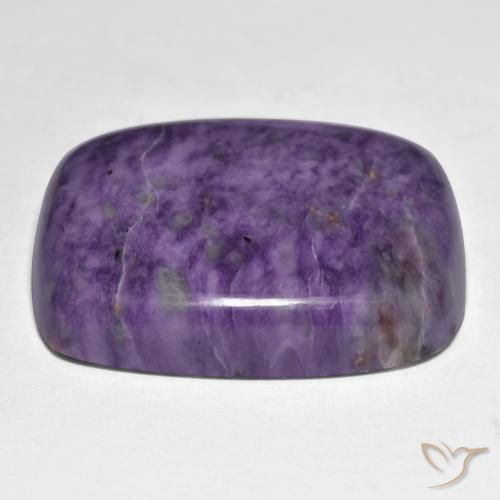 Charoíta Violeta oscuro natural de 45.47 ct, Forma Cojín, Opaco