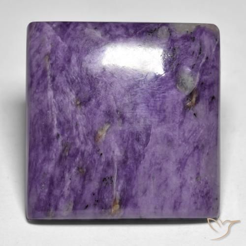 61.05ct Natural Violeta oscuro Charoita, Cuadrado, Opaco