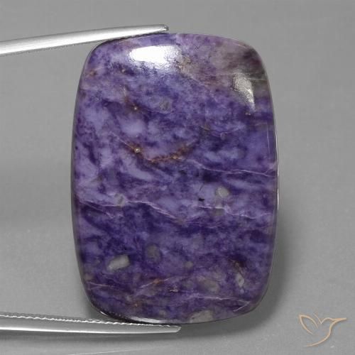 43.17ct Natural Violeta medio Charoíta, Forma Cojín, Opaco
