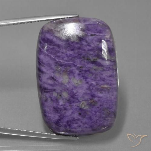 63.74ct Natural Violeta oscuro Charoita, Forma Cojín, Opaco