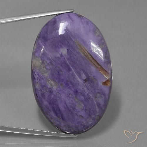 63.83ct Natural Violeta oscuro Charoita, Ovalada, Opaco