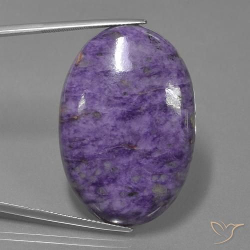 62.41ct Natural Violeta púrpura terciopelo Charoita, Ovalada, Opaco