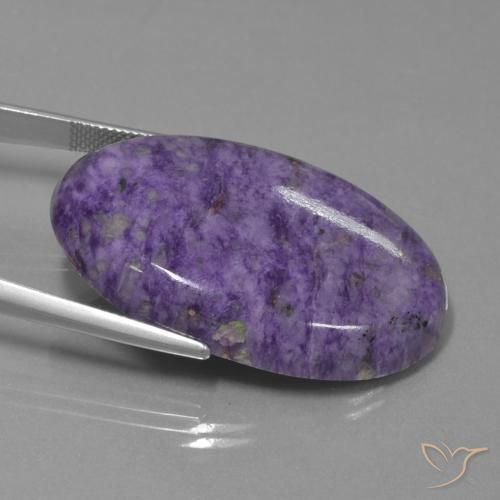Charoíta Violeta púrpura terciopelo natural de 62.41 ct, Ovalada, Opaco