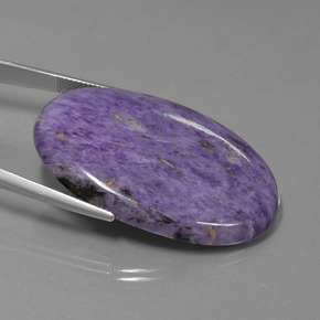 Charoíta violeta natural de 62,00 ct, corte óvalo, opaco