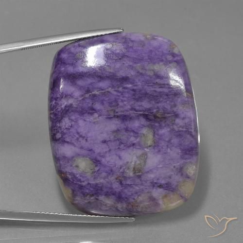 65.45ct Natural Violeta oscuro Charoita, Forma Cojín, Opaco
