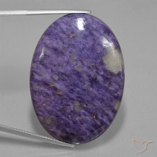 62.45ct Natural Violeta medio Charoita, Ovalada, Opaco