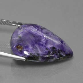 Charoíta Violeta natural de 25.35 ct, En forma de pera, Opaco
