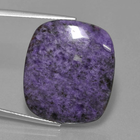 Charoíta violeta natural de 22,52 ct, corte cojín, opaco