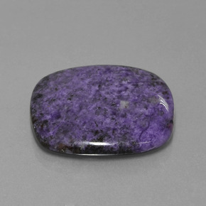 Charoíta violeta natural de 22,52 ct, corte cojín, opaco
