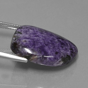 Charoíta violeta natural de 17,13 ct, forma elegante, opaco