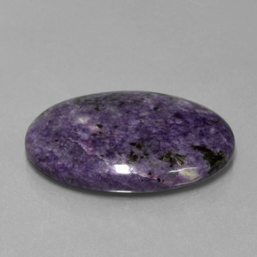 Charoíta Violeta oscuro natural de 26.72 ct, Corte Óvalo, Opaco