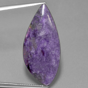 Charoíta violeta natural de 12,93 ct, forma elegante, opaco