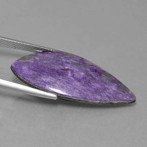 Charoíta violeta natural de 12,93 ct, forma elegante, opaco