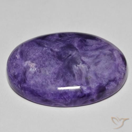 Charoíta Violeta medio natural de 32.86 ct, Ovalada, Opaco