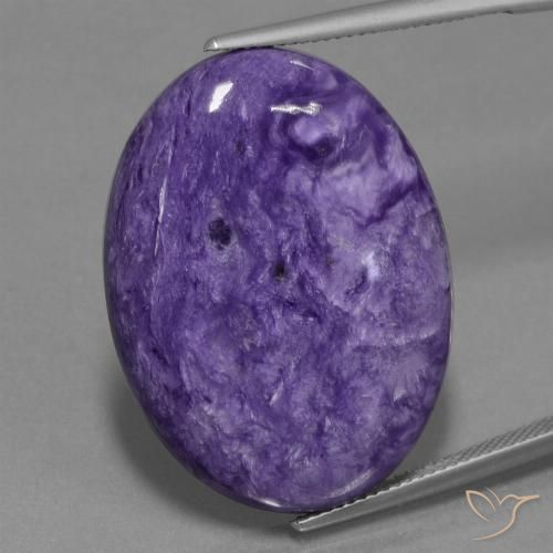 34.07ct Natural Violeta medio Charoita, Ovalada, Opaco