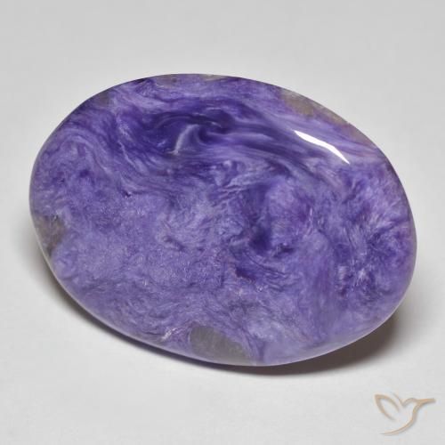 Charoíta Medium Dark-Violet natural de 24.55 ct, Ovalada, Opaco
