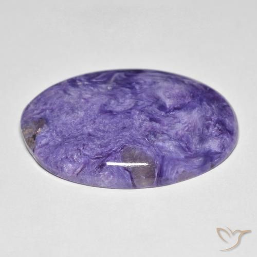 Charoíta Medium Dark-Violet natural de 24.55 ct, Ovalada, Opaco