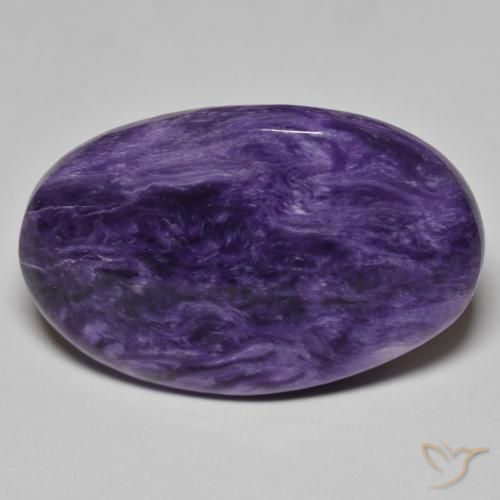 Charoíta Violeta oscuro natural de 30.20 ct, Ovalada, Opaco