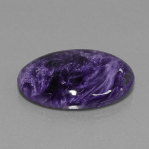 Charoíta Violeta oscuro natural de 34.59 ct, Corte Óvalo, Opaco