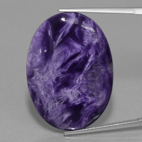Charoíta Violeta natural de 27.32 ct, Corte Óvalo, Opaco