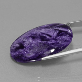 Charoíta Violeta natural de 27.32 ct, Corte Óvalo, Opaco