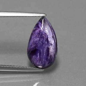 Charoíta violeta natural de 4,07 ct, en forma de pera, opaco