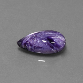Charoíta violeta natural de 4,07 ct, en forma de pera, opaco
