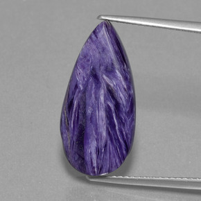 Charoíta Violeta natural de 9.07 ct, En forma de pera, Opaco