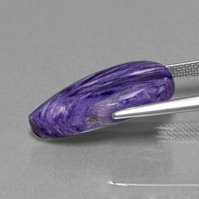 Charoíta Violeta natural de 9.07 ct, En forma de pera, Opaco