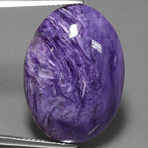 Charoíta violeta natural de 22,88 ct, corte óvalo, opaco