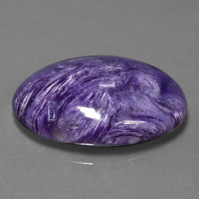 Charoíta violeta natural de 22,88 ct, corte óvalo, opaco