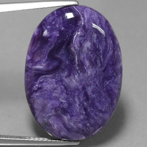 Charoíta violeta natural de 17,12 ct, corte óvalo, opaco