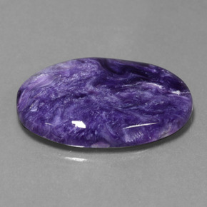Charoíta violeta natural de 17,12 ct, corte óvalo, opaco