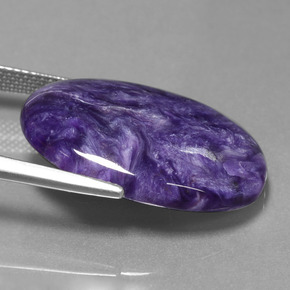 Charoíta violeta natural de 17,12 ct, corte óvalo, opaco