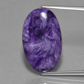 Charoíta Violeta natural de 11.96 ct, Corte Óvalo, Opaco