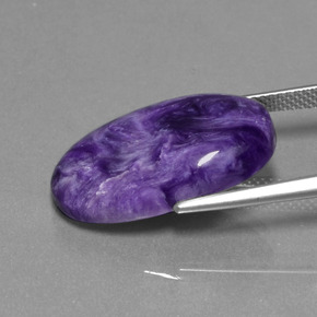 Charoíta Violeta natural de 11.96 ct, Corte Óvalo, Opaco